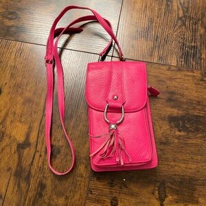 Coldwater Creek PINK Crossbody Bag with Fringe